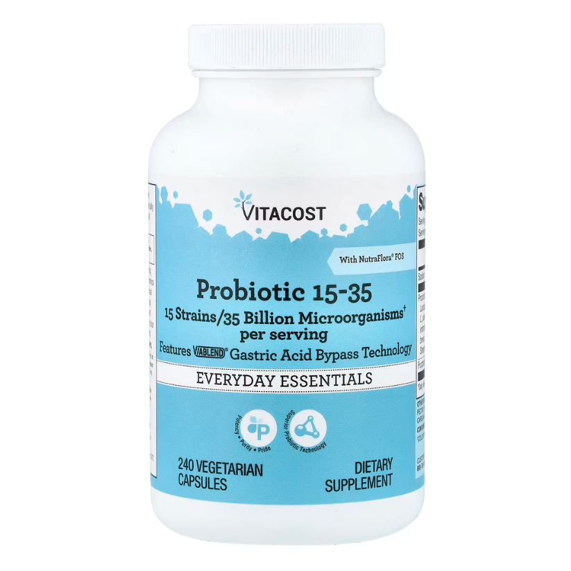 Vitacost, Everyday Essentials, Probiotic 15-35 With NutraFlora® FOS, 240 Vegetarian Capsules in Pakistan