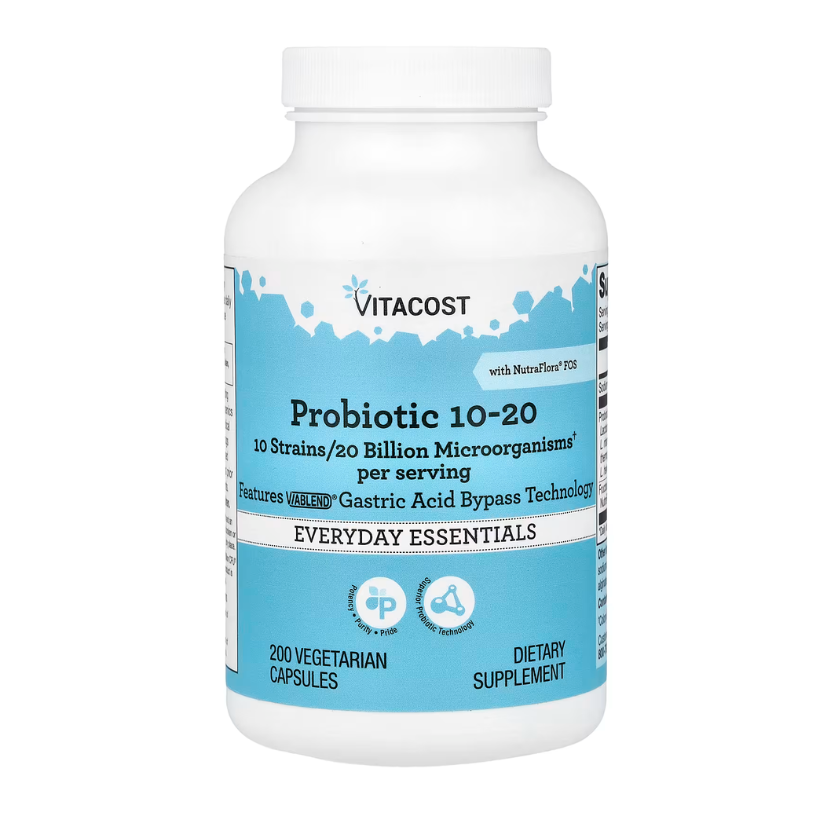 Vitacost, Probiotic 10-20 With NutraFlora® FOS, 200 Vegetarian Capsules in Pakistan
