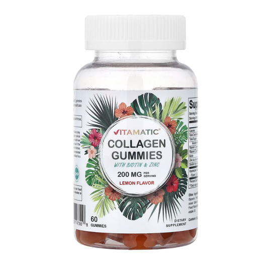 Vitamatic, Collagen Gummies With Biotin & Zinc, Lemon, 200 mg, 60 Gummies in Pakistan