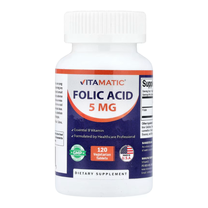 Vitamatic, Folic Acid, 5 mg, 120 Vegetarian Tablets in Pakistan