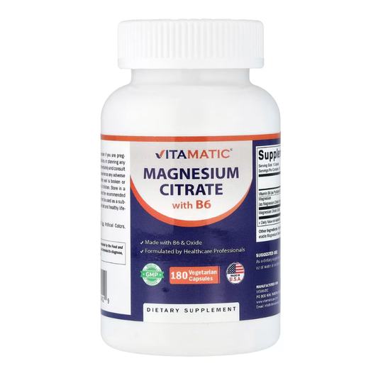 Vitamatic, Magnesium Citrate with B6, 180 Vegetarian Capsules in Pakistan