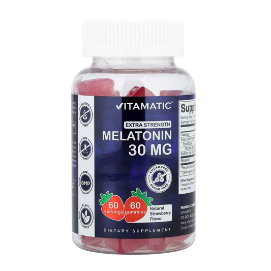 Vitamatic, Melatonin Gummies, Natural Strawberry, 30 mg, 60 Gummies in Pakistan
