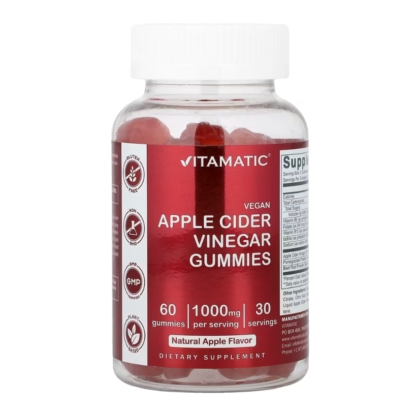 Vitamatic, Vegan Apple Cider Vinegar Gummies, Natural Apple, 60 Gummies in Pakistan